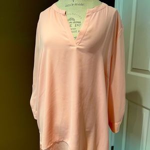 JJill Silky top - soft pink with option to roll up sleeves!